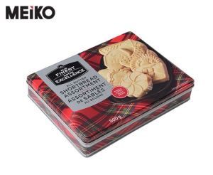 4 Rangli mato bilan qoplangan to'rtburchak pechene metall kalay qoplama